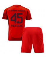 Bayern Munich Aleksandar Pavlovic #45 Domácí dres pro děti 2024-25 Krátký Rukáv (+ trenýrky)